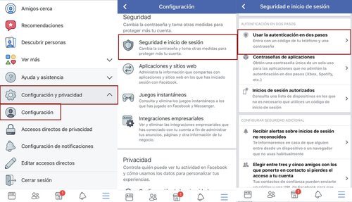 Así se activan las opciones de seguridad en Facebook desde el móvil