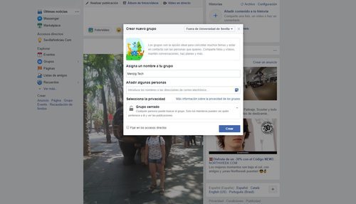 Así se crea un grupo privado de Facebook.