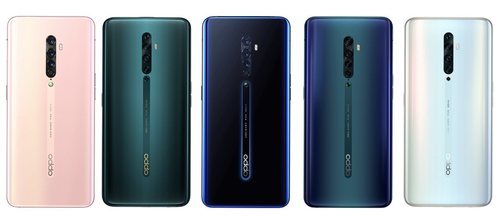 Todos los colores disponibles en la nueva serie OPPO (OPPO Reno, Reno 2Z y Reno 2F).