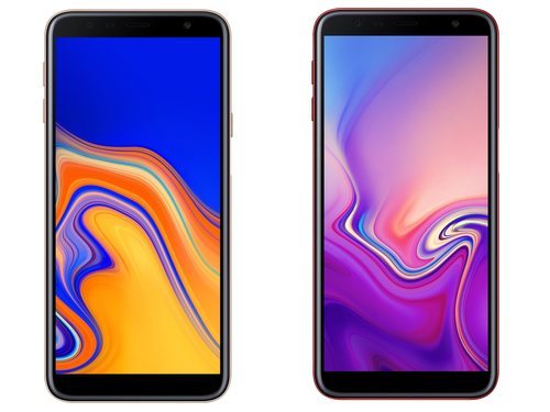 Los dos teléfonos presentados por Samsung. A la izquierda el modelo J4+ y a la derecha el modelo J6+