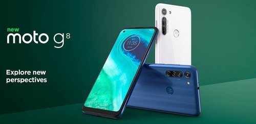 El Motorola Moto G8 se pondrá a la venta en dos colores: blanco y azul.