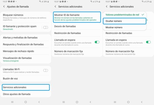 Pasos para ocultar tu número de teléfono en Android