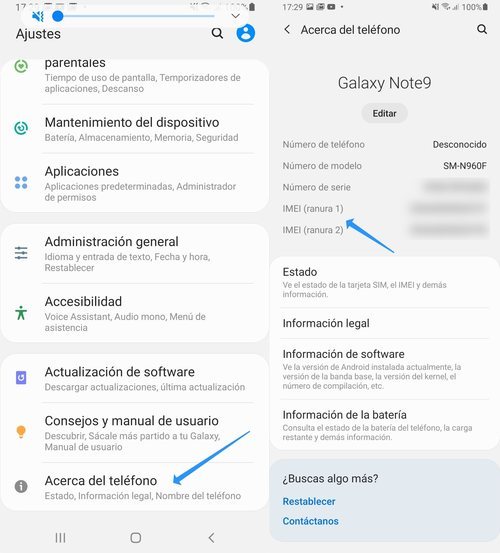 Cómo consultar el IMEI en Android