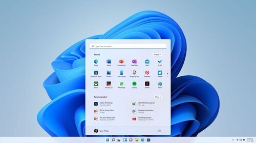 Así es el menú de inicio y la barra de tareas de Windows 11.